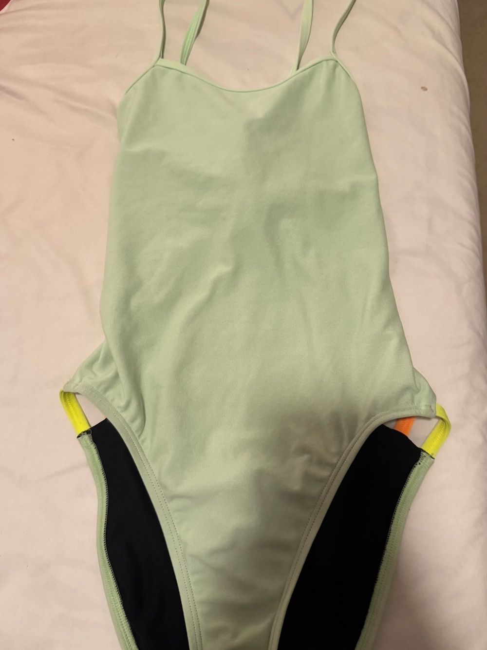 Jolyn Clothing Mint Gavin One-Piece Swimsuit with Neon Accent Straps